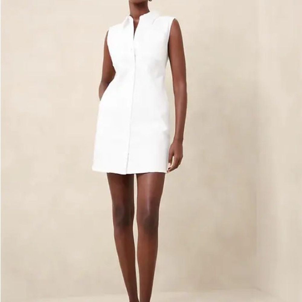Denim Seamed Mini Dress | S | Banana Republic